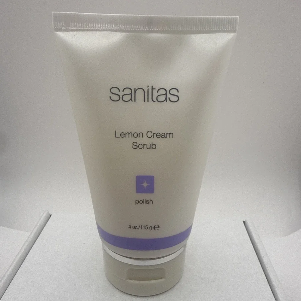 Sanitas Skincare Lemon Cream Scrub, Dual Action Manual Exfoliant, Facial Scrub
